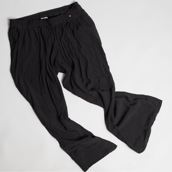 Anthro HARLYN Pant Trouser Sabie black/gray Pelated High Waist Academic Medium - Picture 3 of 7